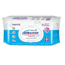 Agiva антибактериални мокри кърпи х72 броя сини