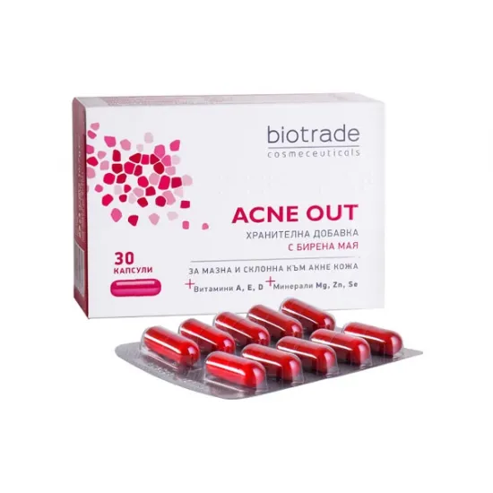 Акне аут, Acne out капсули за мазна и акнеична кожа 30 бр
