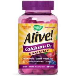 Alive калций + витамин D3 250 mg 60 дъвчащи таблетки