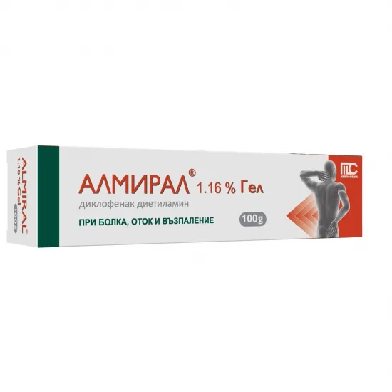 Алмирал Гел при болка, оток и възпаление 1,16% 100 гр.