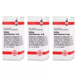 Ацидум хидрофлуорикум, Acidum hydrofluoricum D 10, D 30, D 1000 DHU