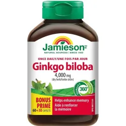 Джеймисън Гинко Билоба, 4000 mg, 90 таблетки, Jamieson