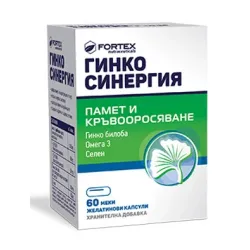 Гинко Синергия Омега 3 и Селен за памет и концентрация 60 капсули хранителна добавка