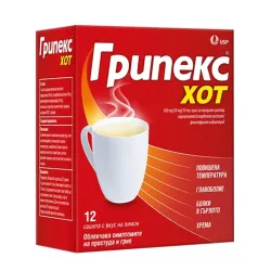 Грипекс Хот при простуда и грип 12 сашета