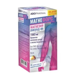 Магнефорс Ликуид + В6, манго и маракуя, 1563 mg, 20 сашета