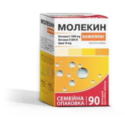 Молекин Комплекс Вит С + Витамин D + Цинк х 90 таблетки Молекин Комплекс Вит С + Витамин D + Цинк х 90 таблетки