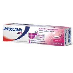 Мукосолван Дуо, Mucosolvan Duo пастили с ягода и мента 18 бр