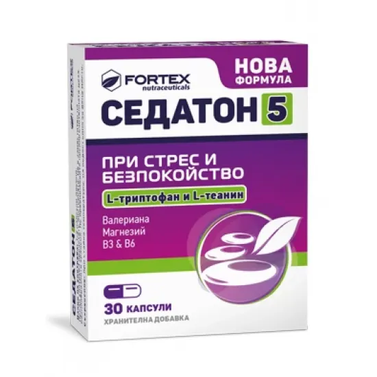 Седатон 5 при стрес и безпокойство 30 капсули