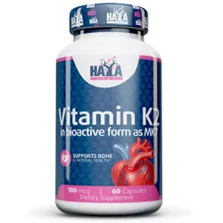 Витамин К 2 - Mk7, Vitamin K2-Mk7 100 мкг 60 капсули Хая Лабс